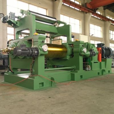 560mm Two Roll Mill Rubber Mixing Mill Machine 90KW Green